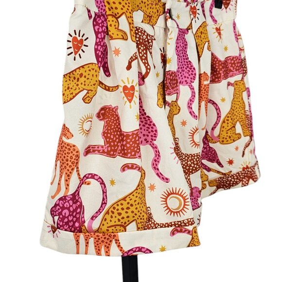 SHEIN Womens Leopard Print Shorts, High Rise, Cuff, Multi Colour, Size M - Picture 6 of 6